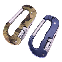 Load image into Gallery viewer, Outdoor 5-IN-1 EDC Quick Mount Mountaineering Buckle Multi-Function Knife Serrated LED Lighting Tactical Camo Camping Tool
