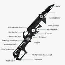 Load image into Gallery viewer, Multifunctional EDC Pocket Survival Tool Foldable Stainless Steel Compact Keyknife Outdoor Hiking Portable Card Knife
