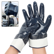 Load image into Gallery viewer, Rubber Impregnated Wear-Resistant Oil-Resistant Waterproof Non-Slip Gloves Full Hand Nitrile Rubber Canvas Cuffs Machined Construction Site Thick Protective Gloves
