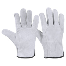 Load image into Gallery viewer, Short Electric Welding Cowhide Protective Gloves Heat Insulation Anti-Hot Wear Resistant Machinery Shipyard Retro Labor Protection Gloves Outdoor Work Protective Equipment
