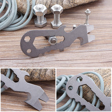 Load image into Gallery viewer, Outdoor Camping Multifunction Tool Card Stainless Steel Universal Wilderness Survival Knife Card Portable Rope Cutter Wrench Screwdriver

