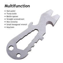 Load image into Gallery viewer, Outdoor Camping Multifunction Tool Card Stainless Steel Universal Wilderness Survival Knife Card Portable Rope Cutter Wrench Screwdriver
