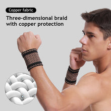 Load image into Gallery viewer, Sports Wrist Brace With Copper Yarn Fitness Pressure Wrist Strap Badminton Basketball Volleyball Brace Anti-Sprain Soothing Tendon Sheath Strain Bandage Unisex
