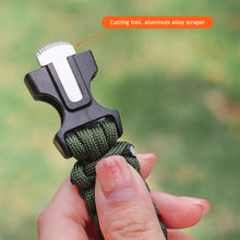 Load image into Gallery viewer, Multi-function Emergency Survival Parachute Cord Magnesium Flintstones Bracelet Outdoor Scraper Whistle Buckle Paracord Emergency Kit EDC Tools
