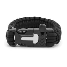 Load image into Gallery viewer, Multi-function Emergency Survival Parachute Cord Magnesium Flintstones Bracelet Outdoor Scraper Whistle Buckle Paracord Emergency Kit EDC Tools
