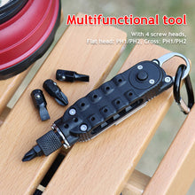Load image into Gallery viewer, Portable Multifunction Screwdriver Stainless Steel Bottle Opener Pocket Keychain Tools Outdoor Camping Travel EDC Survival Equipment
