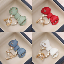 Load image into Gallery viewer, Metal Ring Car Keyring Gold Rhinestone Leather Bow Cute Keychain Accessories for Women Girls Motos Moto Car Key Holder
