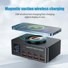 Load image into Gallery viewer, 140w Desktop Charger Intelligent Digital Display Pd100w Fast Charge Suitable For Mobile Phone Notebook Magnetic Suction Wireless

