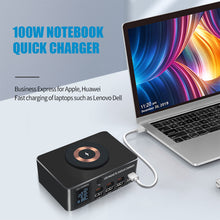 Load image into Gallery viewer, 140w Desktop Charger Intelligent Digital Display Pd100w Fast Charge Suitable For Mobile Phone Notebook Magnetic Suction Wireless
