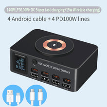 Load image into Gallery viewer, 140w Desktop Charger Intelligent Digital Display Pd100w Fast Charge Suitable For Mobile Phone Notebook Magnetic Suction Wireless
