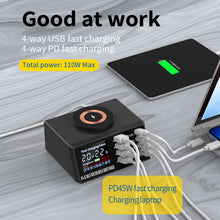 Load image into Gallery viewer, Magnetic Suction Wireless Charging 110w High-Power Tablet Mobile Phone Notebook Multi-Port Usb Porous Fast Charging Charger
