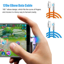 Load image into Gallery viewer, 120W ultra fast charging cable180 °rotatable liquid silicone game cable suitable for rotating charging cable of Xiaomi iPhone
