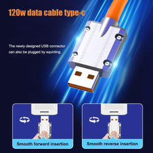 Load image into Gallery viewer, 120W ultra fast charging cable180 °rotatable liquid silicone game cable suitable for rotating charging cable of Xiaomi iPhone
