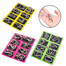 Load image into Gallery viewer, 8Pcs/Set Metal Montessori Puzzle Wire IQ Mind Brain Teaser Puzzles Children Adults Interactive Game Reliever Educational Toys
