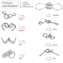 Load image into Gallery viewer, 8Pcs/Set Metal Montessori Puzzle Wire IQ Mind Brain Teaser Puzzles Children Adults Interactive Game Reliever Educational Toys
