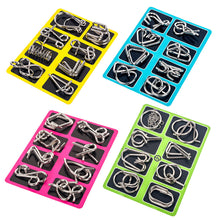Load image into Gallery viewer, 8Pcs/Set Metal Montessori Puzzle Wire IQ Mind Brain Teaser Puzzles Children Adults Interactive Game Reliever Educational Toys
