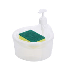 Load image into Gallery viewer, Soap Dispenser and Scrubber Holder with Sponge 2 in 1 Practical Kitchen Dishwasher Pump Dispenser Press for Home
