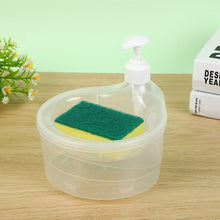 Load image into Gallery viewer, Soap Dispenser and Scrubber Holder with Sponge 2 in 1 Practical Kitchen Dishwasher Pump Dispenser Press for Home
