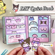 Load image into Gallery viewer, Diy Quiet Book Kuromi Melody Girl Dress Up Montessori Toys Children's Educational Handmade Cloth Doll Toy
