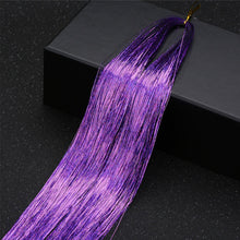 Load image into Gallery viewer, Women Tinsel Kit Glitter Wigs One Clip-in Hair Extension Tinsel Laser Wire Color Highlight Dyed Seamless Tinsel Hair Wig Patches
