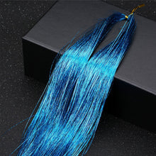Load image into Gallery viewer, Women Tinsel Kit Glitter Wigs One Clip-in Hair Extension Tinsel Laser Wire Color Highlight Dyed Seamless Tinsel Hair Wig Patches
