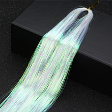 Load image into Gallery viewer, Women Tinsel Kit Glitter Wigs One Clip-in Hair Extension Tinsel Laser Wire Color Highlight Dyed Seamless Tinsel Hair Wig Patches
