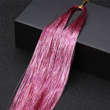 Load image into Gallery viewer, Women Tinsel Kit Glitter Wigs One Clip-in Hair Extension Tinsel Laser Wire Color Highlight Dyed Seamless Tinsel Hair Wig Patches

