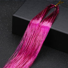 Load image into Gallery viewer, Women Tinsel Kit Glitter Wigs One Clip-in Hair Extension Tinsel Laser Wire Color Highlight Dyed Seamless Tinsel Hair Wig Patches
