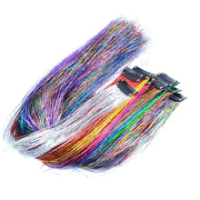 Load image into Gallery viewer, Hair Women Wigs One Clip-in Hair Extension Glitter Tinsel Laser Wire Color Highlight Dyed Seamless Wig Patch Tinsel Hair
