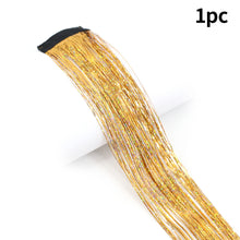 Load image into Gallery viewer, Hair Women Wigs One Clip-in Hair Extension Glitter Tinsel Laser Wire Color Highlight Dyed Seamless Wig Patch Tinsel Hair
