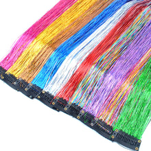 Load image into Gallery viewer, Hair Women Wigs One Clip-in Hair Extension Glitter Tinsel Laser Wire Color Highlight Dyed Seamless Wig Patch Tinsel Hair
