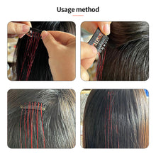 Load image into Gallery viewer, Straight Hair Women Wigs One Clip-in Hair Extension PET Laser Wire Color Seamless Highlight Dyed Wig Patch Tinsel Hair
