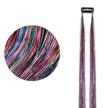 Load image into Gallery viewer, Straight Hair Women Wigs One Clip-in Hair Extension PET Laser Wire Color Seamless Highlight Dyed Wig Patch Tinsel Hair
