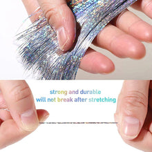 Load image into Gallery viewer, Straight Hair Women Wigs One Clip-in Hair Extension PET Laser Wire Color Seamless Highlight Dyed Wig Patch Tinsel Hair

