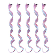 Load image into Gallery viewer, Straight and Curly Hair Women Wigs One Clip-in Hair Extension Mixed Color Seamless Highlight Dyed Gradient Wig Patch
