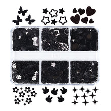 Load image into Gallery viewer, 6 Grids 3D Acrylic Laser Butterfly Enhancements Nail Art Sequins Rabbit Heart Star Sequins Decoration Accessories
