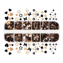 Load image into Gallery viewer, 12 Grids 3D Acrylic Laser Butterfly Enhancements Nail Art Sequins Rabbit Heart Star Sequins Decoration Accessories
