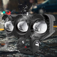Load image into Gallery viewer, 30W 3 Lens Motorcycle Headlight LED Hi/Low Beam Spot Light White Yellow Fog Light Auxiliary Headlamp Work Light Accessories
