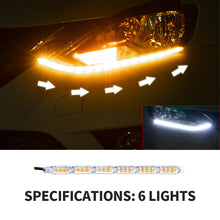 Load image into Gallery viewer, 1Pc Car DRL LED Daytime Running Light Strip Flexible Waterproof Headlight Turn Signal White/Yellow Lamp Decorative Driving Lights
