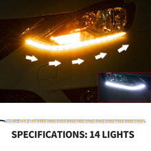 Load image into Gallery viewer, 1Pc Car DRL LED Daytime Running Light Strip Flexible Waterproof Headlight Turn Signal White/Yellow Lamp Decorative Driving Lights
