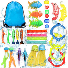 Load image into Gallery viewer, Children's Pool Diving Toy Submersible Torpedo Octopus Dolphin Fish Ring Treasure Hunt Water Toy Swimming Training Tool Summer Outdoor water Gift Multi-Set #3
