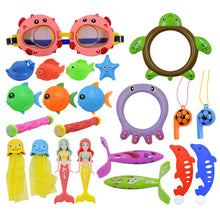 Load image into Gallery viewer, Children's Pool Diving Toy Submersible Torpedo Octopus Dolphin Fish Ring Treasure Hunt Water Toy Swimming Training Tool Summer Outdoor water Gift Multi-Set #3
