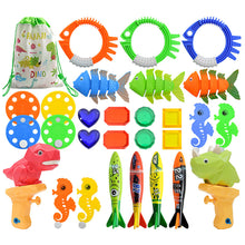 Load image into Gallery viewer, Children's Pool Diving Toy Submersible Torpedo Octopus Dolphin Fish Ring Treasure Hunt Water Toy Swimming Training Tool Summer Outdoor water Gift Multi-Set #3
