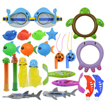Load image into Gallery viewer, Children's Pool Diving Toy Submersible Torpedo Octopus Dolphin Fish Ring Treasure Hunt Water Toy Swimming Training Tool Summer Outdoor water Gift Multi-Set #3
