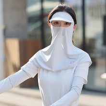 Load image into Gallery viewer, UPF50+ Visor Shoulder Neck Sunscreen Mask Long Three-Dimensional Eye Protection Angle Facekini Ice Silk 360° UV Veil Visor Neck Integrated Outdoor Riding Professional Sun Protection Equipment
