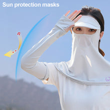 Load image into Gallery viewer, UPF50+ Visor Shoulder Neck Sunscreen Mask Long Three-Dimensional Eye Protection Angle Facekini Ice Silk 360° UV Veil Visor Neck Integrated Outdoor Riding Professional Sun Protection Equipment

