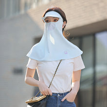 Load image into Gallery viewer, UPF50+ Visor Shoulder Neck Sunscreen Mask Long Three-Dimensional Eye Protection Angle Facekini Ice Silk 360° UV Veil Visor Neck Integrated Outdoor Riding Professional Sun Protection Equipment
