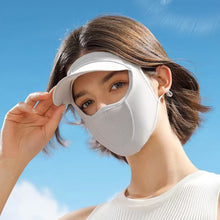 Load image into Gallery viewer, UPF50+ UV Protection Hat Mask Integrated Sunscreen Device Outdoor Riding Cover The Whole Face Against Light Aging Ice Silk Mask
