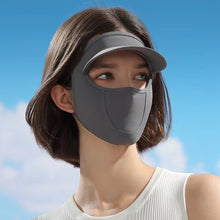 Load image into Gallery viewer, UPF50+ UV Protection Hat Mask Integrated Sunscreen Device Outdoor Riding Cover The Whole Face Against Light Aging Ice Silk Mask
