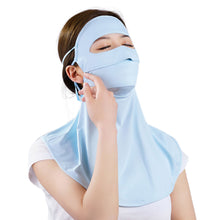 Load image into Gallery viewer, UPF50+ Full Face Ice Silk Sunscreen Mask Solid Color Shoulder Neck Protective Mask Outdoor Riding Fishing UV Protection Equipment
